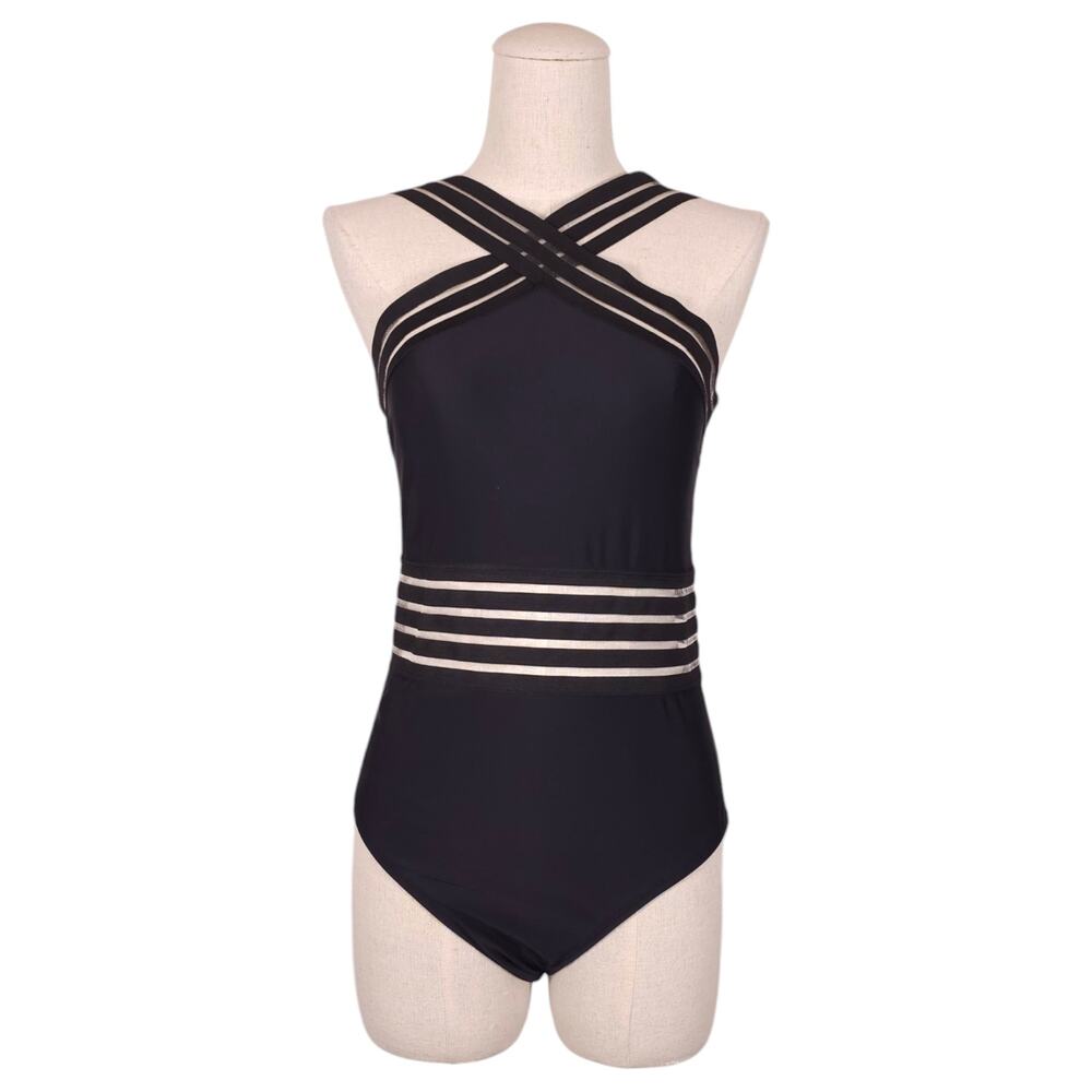 Aava Imogen Crossover Swimsuit Black Sz Large